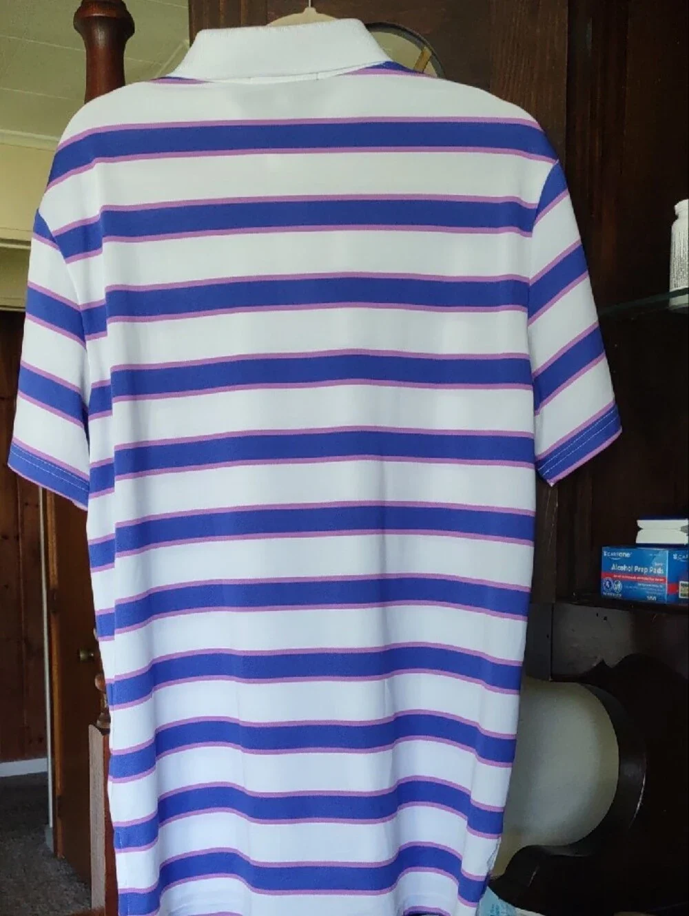 Ralph Lauren White Polo with Purple & Pink Stripes